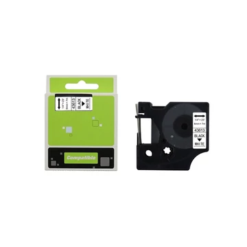 Feliratozógép szalag kompatibilis Dymo S0720780/43613 6mmx7m ECO fekete/fehér