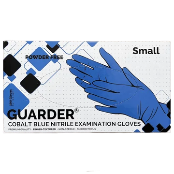 Gumikesztyű nitril púdermentes S 100 db/doboz GUARDER® Industry kék