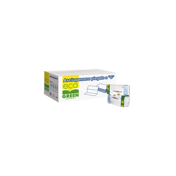 Kéztörlő 1 rétegű C hajtogatású újrahasznosított 150 lap/csomag 24 csomag/karton Paperdi ecogreen_AC.351/C fehér