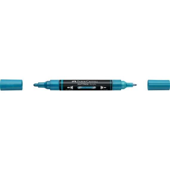 Akril marker kétvégű MULTIMARK 292 Faber-Castell metál kék
