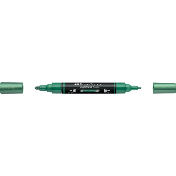 Akril marker kétvégű MULTIMARK 295 Faber-Castell metál zöld
