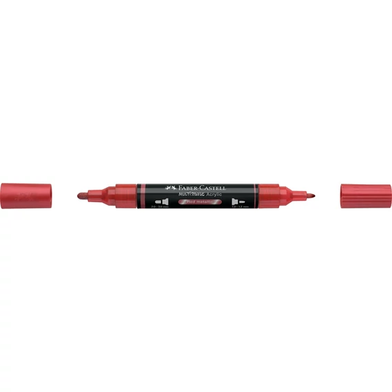 Akril marker kétvégű MULTIMARK 296 Faber-Castell metál piros