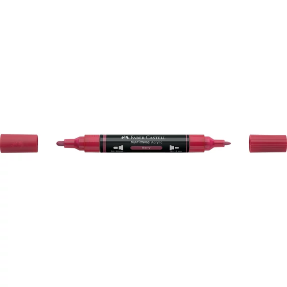 Akril marker kétvégű MULTIMARK 433 Faber-Castell piros bogyó