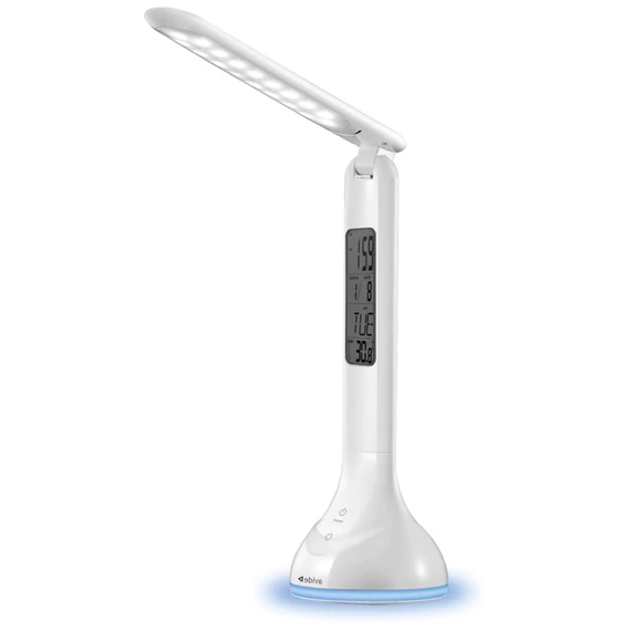 Asztali LED lámpa, RGB, kijelzővel, 4W, 4000K, AVIDE, fehér