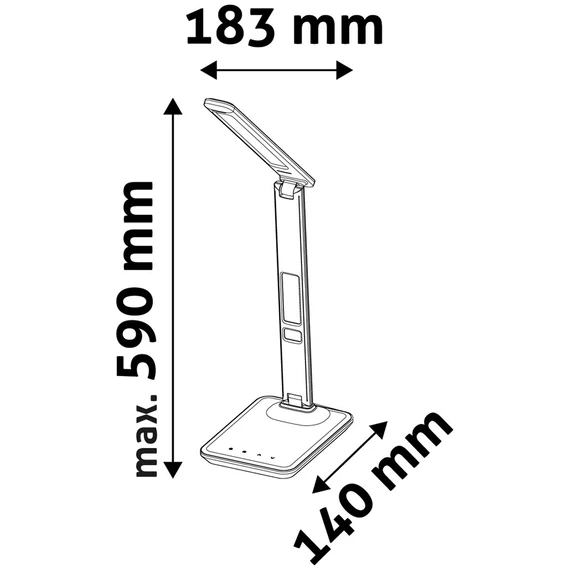 Asztali LED lámpa, Nathan, kijelzős, 6W, 5000K, AVIDE, barna