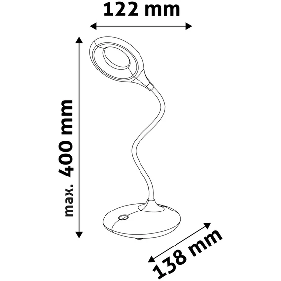 Asztali LED lámpa, Minimal, 4W, 4000K, AVIDE, fehér