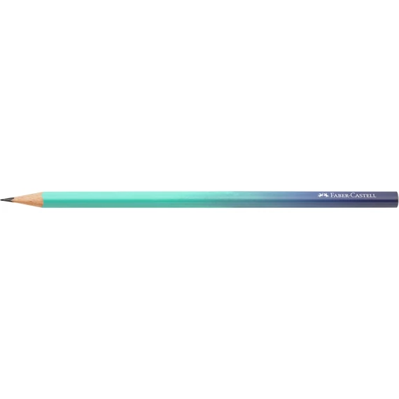 Grafitceruza B, háromszögletű színátmenetes Faber-Castell türkiz-kék test