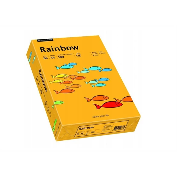 Másolópapír, színes, A4, 80g. Rainbow® 500ív/csomag, 22 közép narancssárga