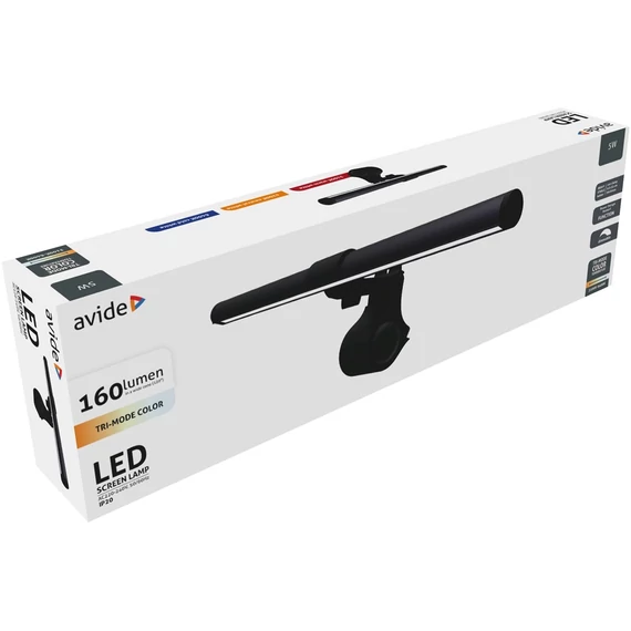 Monitor lámpa, LED, USB, 5W, AVIDE, fekete