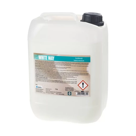 Mosószer 5 liter fertőtlenítő hatással fehér és színtartó ruhákhoz