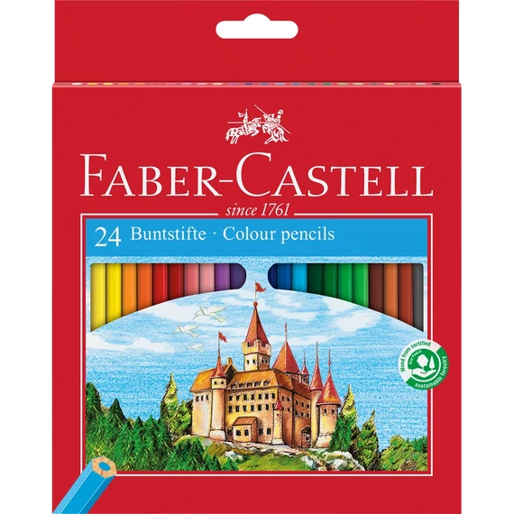Színes ceruza készlet hatszögletű kastélyos Faber-Castell 24klf. szín