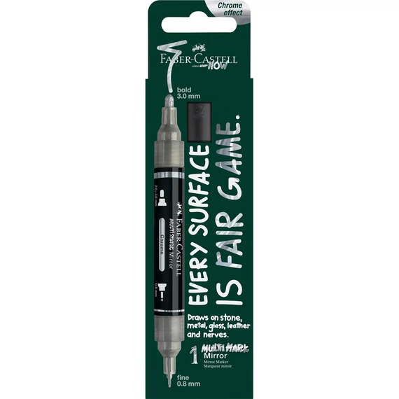 Tükör effekt marker kétvégű MULTIMARK 551 Faber-Castell króm bliszteres