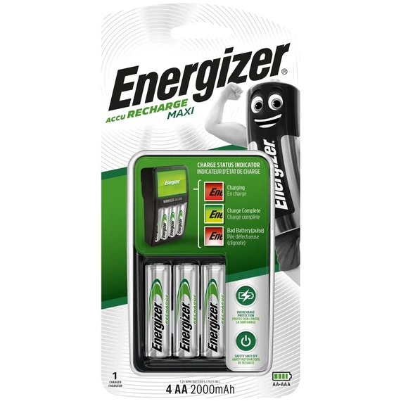 Akkutöltő Quattro Maxi + 4 db AA ceruza 2000mAh, Energizer