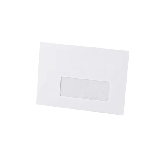 Boríték LC/6 szilikonos bélésnyomott jobb ablakos 35x90mm 114x162mm J28A20 Bluering® fehér