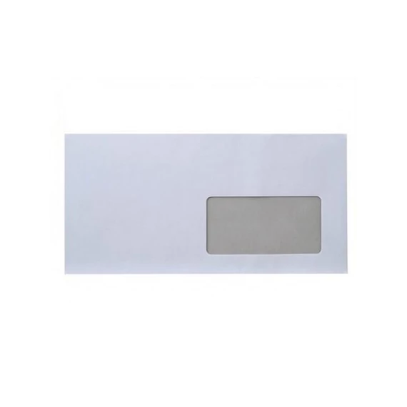 Boríték LC6/5 enyvezett bélésnyomott jobb ablakos 45x90mm 114x229mm J20A15 Bluering® fehér