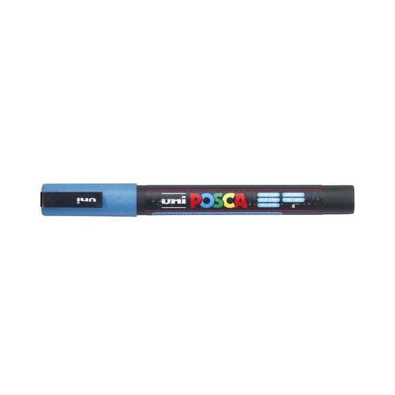 Dekormarker 0,9-1,3mm, Uni-Posca PC-3ML csillámló világoskék