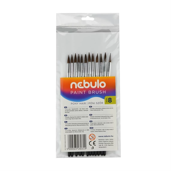 Ecset 8-as festett nyéllel 12 db/csomag, Nebulo