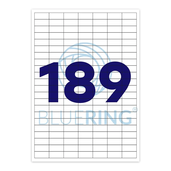 Etikett címke, 25,4x10mm, 100 lap, 189 címke/lap  Bluering®