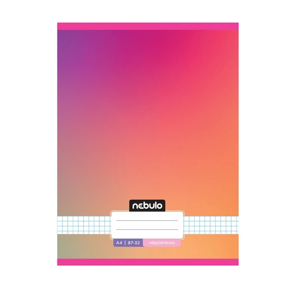 Füzet, A4, kockás, 87-32, Monochrome és Gradient minták I., 12 db/csomag Nebulo