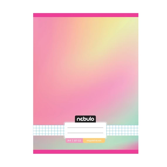 Füzet, A4, kockás, 87-32, Monochrome és Gradient minták I., 12 db/csomag Nebulo