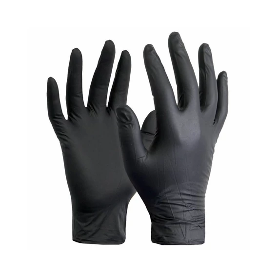 Gumikesztyű nitril púdermentes L 100 db/doboz Guarder®_fekete
