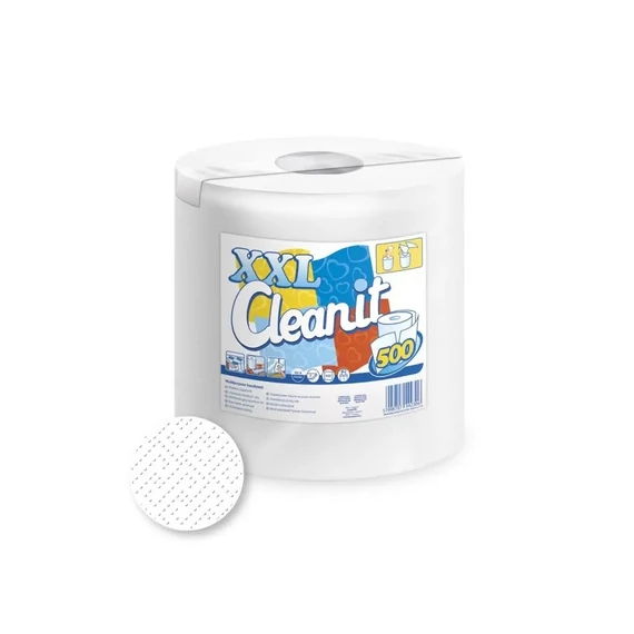 Háztartási papírtörlő kéztörlő 2 rétegű 500 lapos hófehér egyesével csomagolt Cleanit XXL 500 Lucart_852348IU