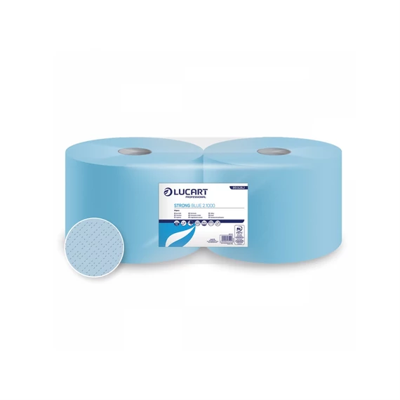 Kéztörlő 2 rétegű tekercses 2 tekercs/karton Strong Blue 2.1000 Lucart_851326J kék