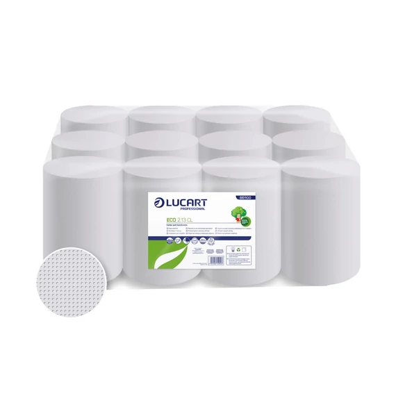 Kéztörlő tekercses 2 rétegű átmérő: 13 cm fehér duda nélküli 12 tekercs/karton EcoLucart 2.13 CL_861100