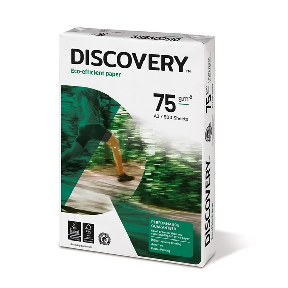 Másolópapír A4, 75g, Discovery, CIE 161 fehérség, prémium minőség, 500ív/csomag