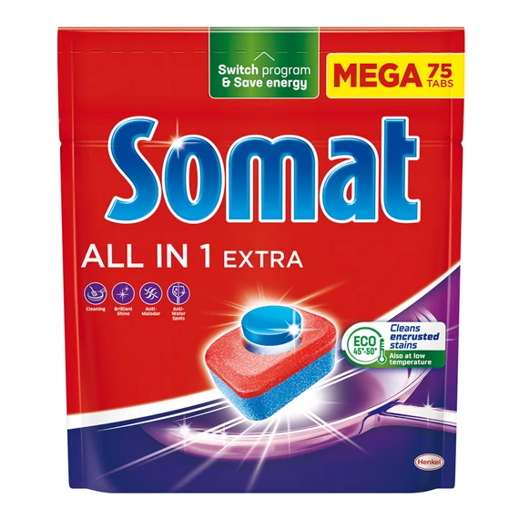 Mosogatógép tabletta 75 db/doboz All in One Somat Regular
