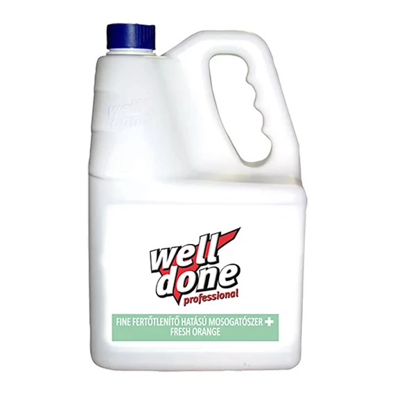 Mosogatószer 5 liter kézi fertőtlenítő hatással Well Done Fresh Orange