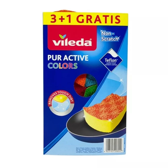 Mosogatószivacs Pur Active 3+1 Vileda Colors_F17881