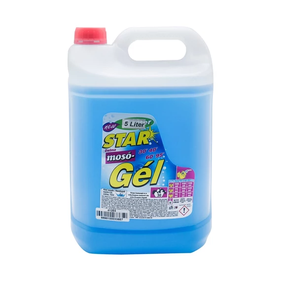 Mosógél 5 liter (100 mosás) fehér és színes ruhákhoz Dalma Star Aktív
