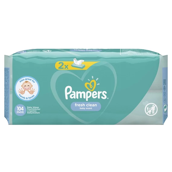 Nedves törlőkendő 52 lap/csomag Pampers Fresh Clean