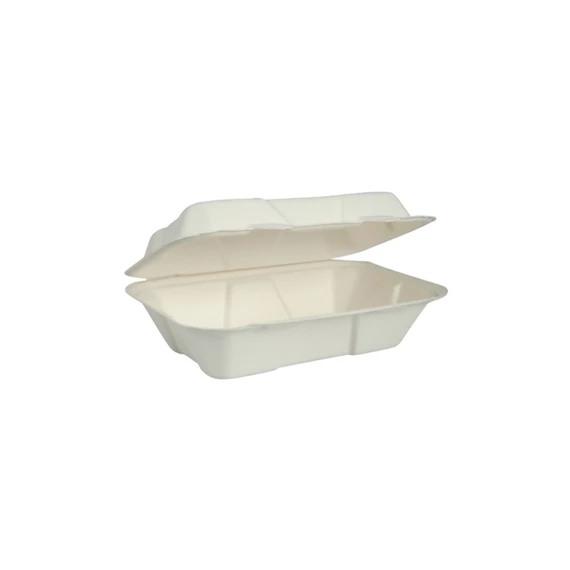 Papírdoboz ételes 18,28 x 13,71 x 6,85 cm komposztálható cukornád 150 db/csomag natúr