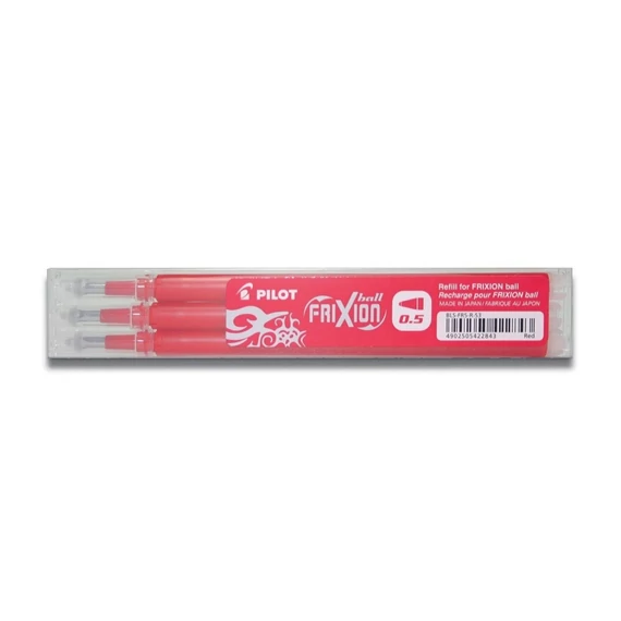 Rollertoll betét golyóméret 0,5mm, 3 db/csom Pilot Frixion Ball, írásszín piros