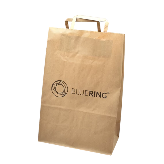 Szalagfüles papírtáska 32x15x44cm Bluering® barna