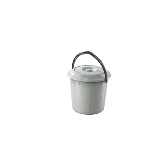 Szemetes kuka fedeles műanyag 10 literes szürke UP618-002