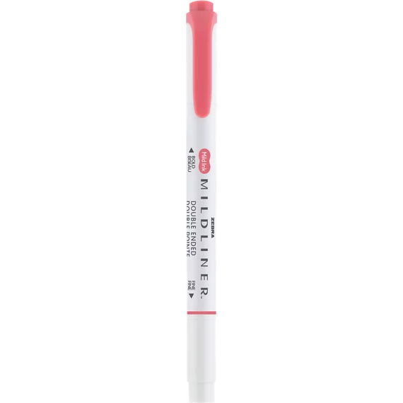 Szövegkiemelő 1,0/3,5 mm, kétvégű Zebra Mildliner Cool & Refined piros