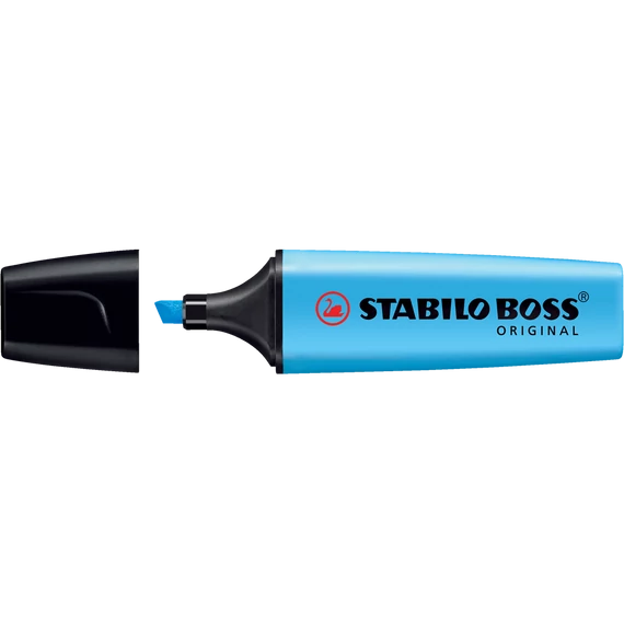 Szövegkiemelő 2-5mm, vágott hegyű, STABILO Boss original kék