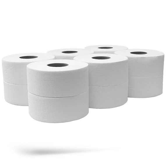 Toalettpapír 2 rétegű közületi átmérő: 19 cm 100 % cellulóz 100 m/tekercs 12 tekercs/csomag Bluering® hófehér