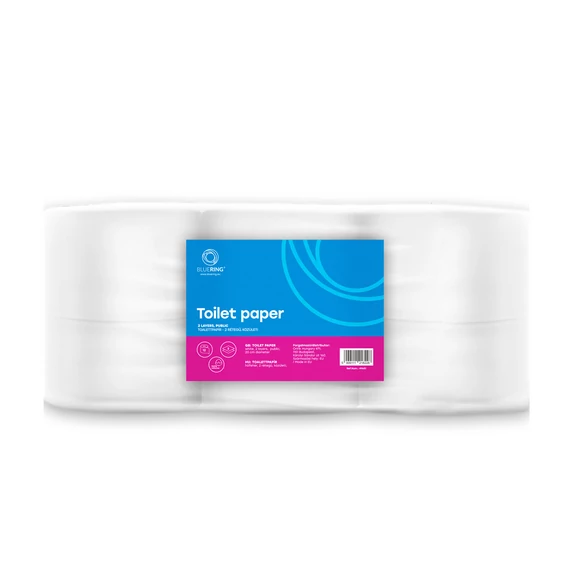 Toalettpapír 2 rétegű közületi átmérő: 19 cm 100 % cellulóz 180 m/tekercs 12 tekercs/csomag Bluering®_hófehér