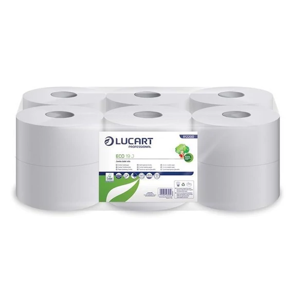 Toalettpapír 2 rétegű közületi átmérő: 19 cm 12 tekercs/karton 19 J EcoLucart_812200 fehér