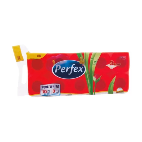 Toalettpapír 3 rétegű 100% cellulóz 84 lap/tekercs 8+2 tekercs/csomag Boni Perfex