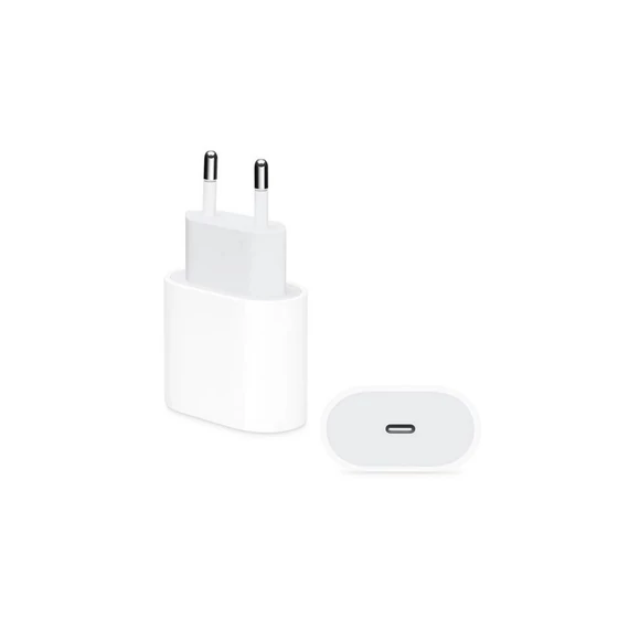 Töltő hálózati APPLE Type-C aljzat (20W, PD gyorstöltő, MHJE3ZM/A utód) fehér