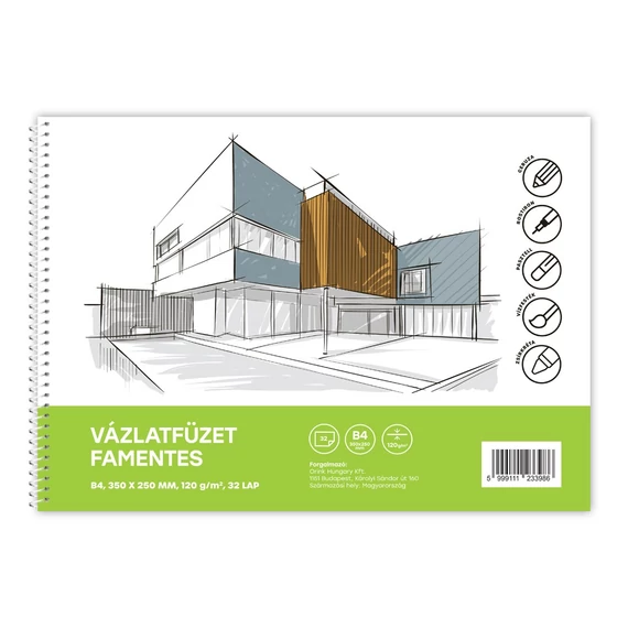 Vázlatfüzet FAMENTES B/4 32 lap 120gr. Bluering