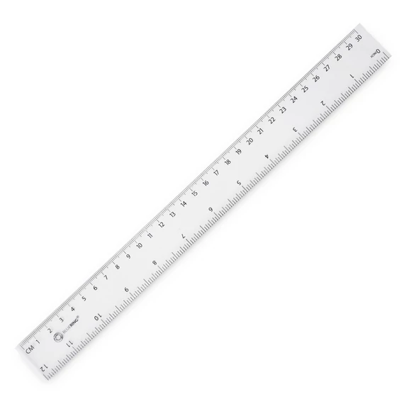 Vonalzó 30cm, kemény műanyag Bluering®