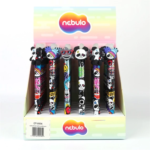 Zseléstoll radírozható, nyomógombos, panda, 36 db/display Nebulo