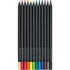Színes ceruza készlet háromszögletű BLACK EDITION Faber-Castell fekete test 12klf. szín